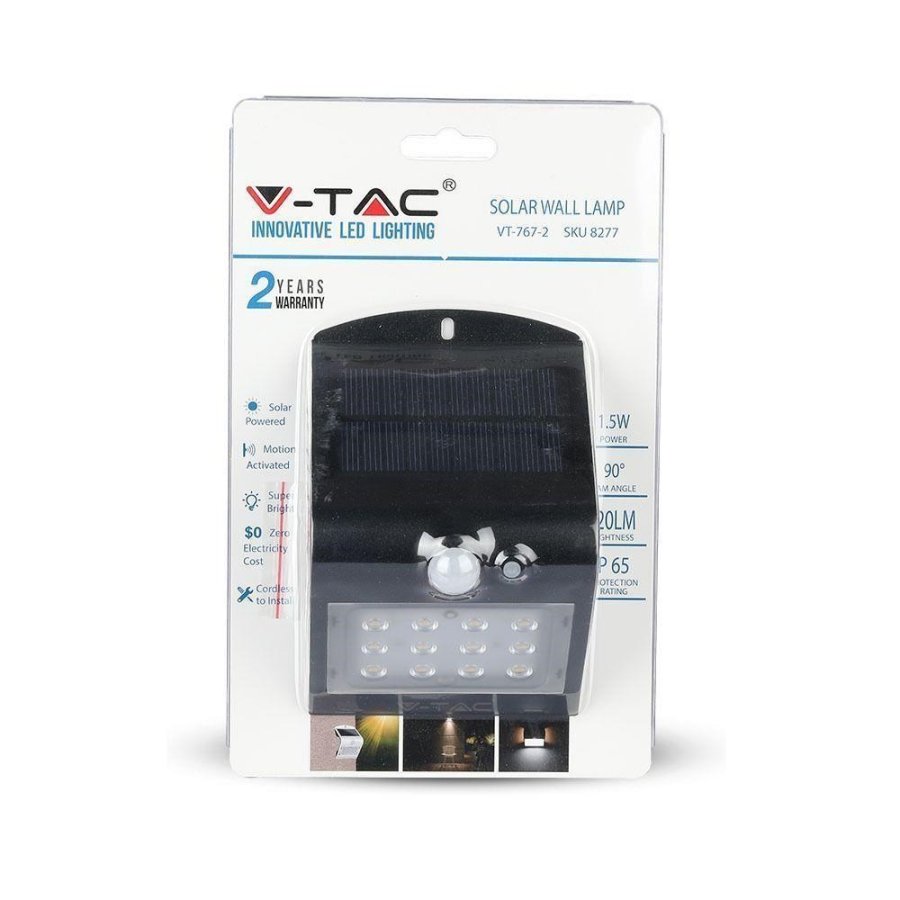Solcelleprojektor V-TAC VT-767-2 1,5W LED 4000K 220lm (SKU 8277) Sort #5