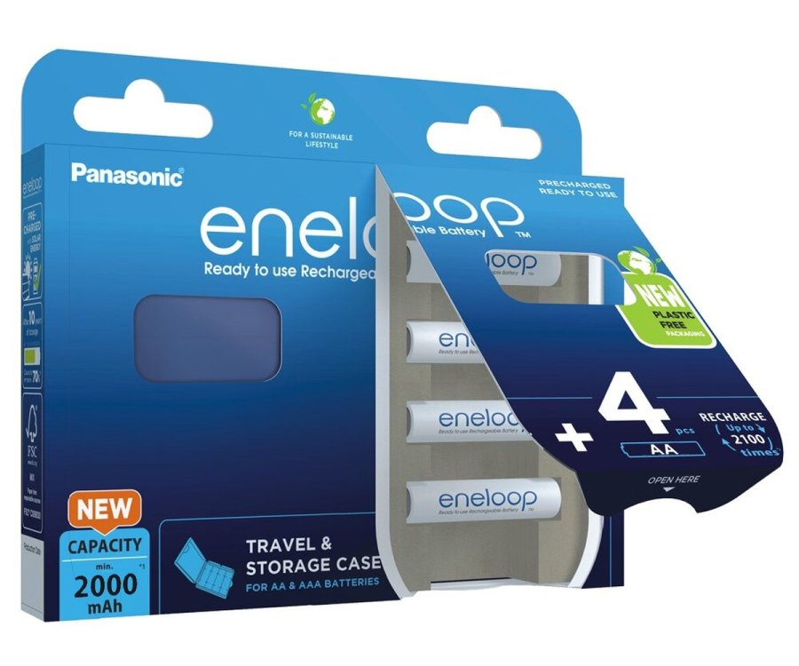 Genopladelige batterier PANASONIC ENELOOP AA 2000 mAh 4 szt + kasse (BK-3MCDE/4CP+CASE) #3