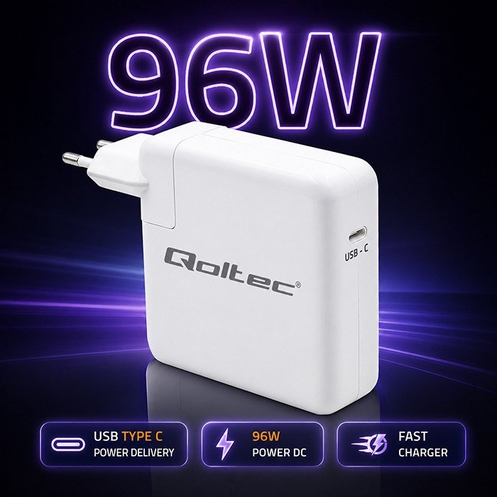 Qoltec 51783 PD 96W oplader | 5-20V | 3-4.8A | USB-C #2