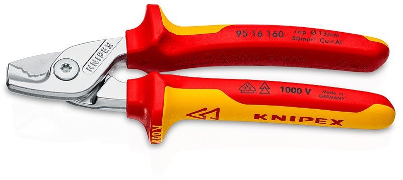 Knipex 95 16 160 kabelsaks og -krymper Rd, Rustfrit stl, Gul Strmkabelskrer #1