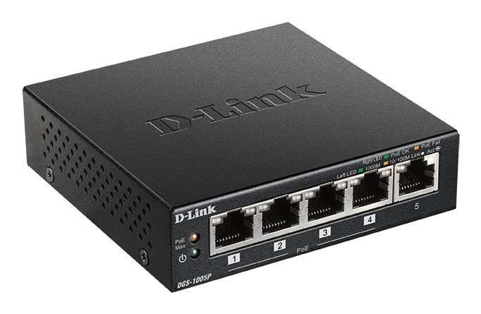 D-Link DGS-1005P/E netv�rksswitch Ikke administreret Gigabit Ethernet (10/100/1000) Str�m over Ethernet (PoE) Sort #3