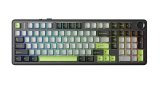 Tastatur med gasket-design F99 Pro Sort+Gr�+Gr�n med GrayWood-kontakter og RGB-belysning AULA #1