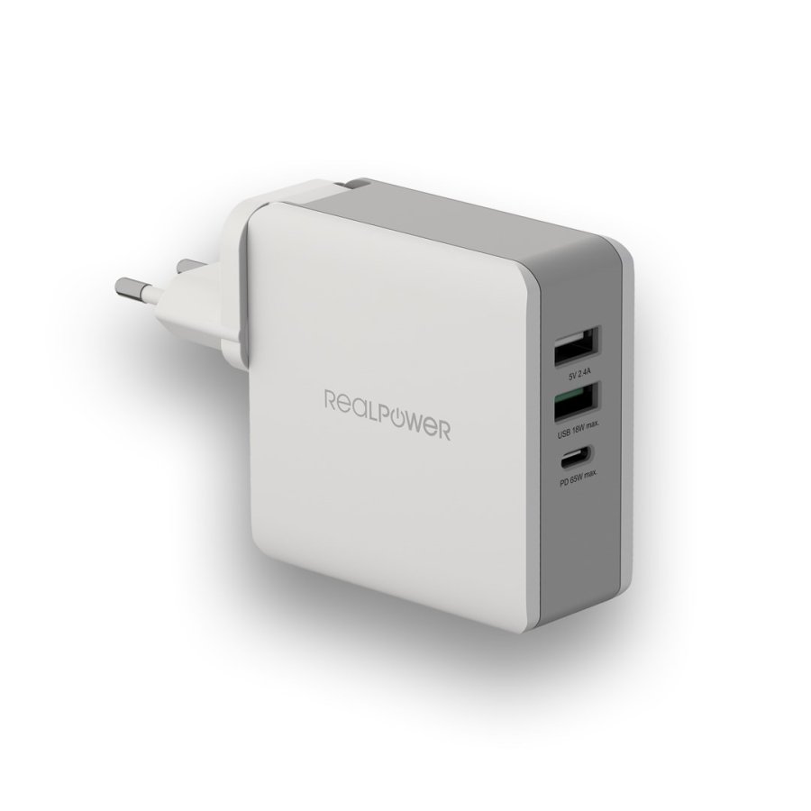 RealPower DeskCharge-65 Travel Universel Gr� Vekselstr�m Indend�rs #1