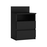 Topeshop M1 CZARNA MAT sengelampe & sengebord 2 skuffe(r) Sort #1