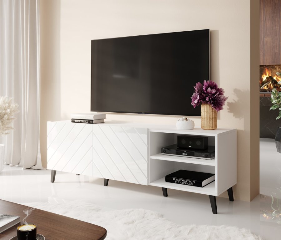 RTV-skab ABETO 150x42x52 hvid/hvid blank #8