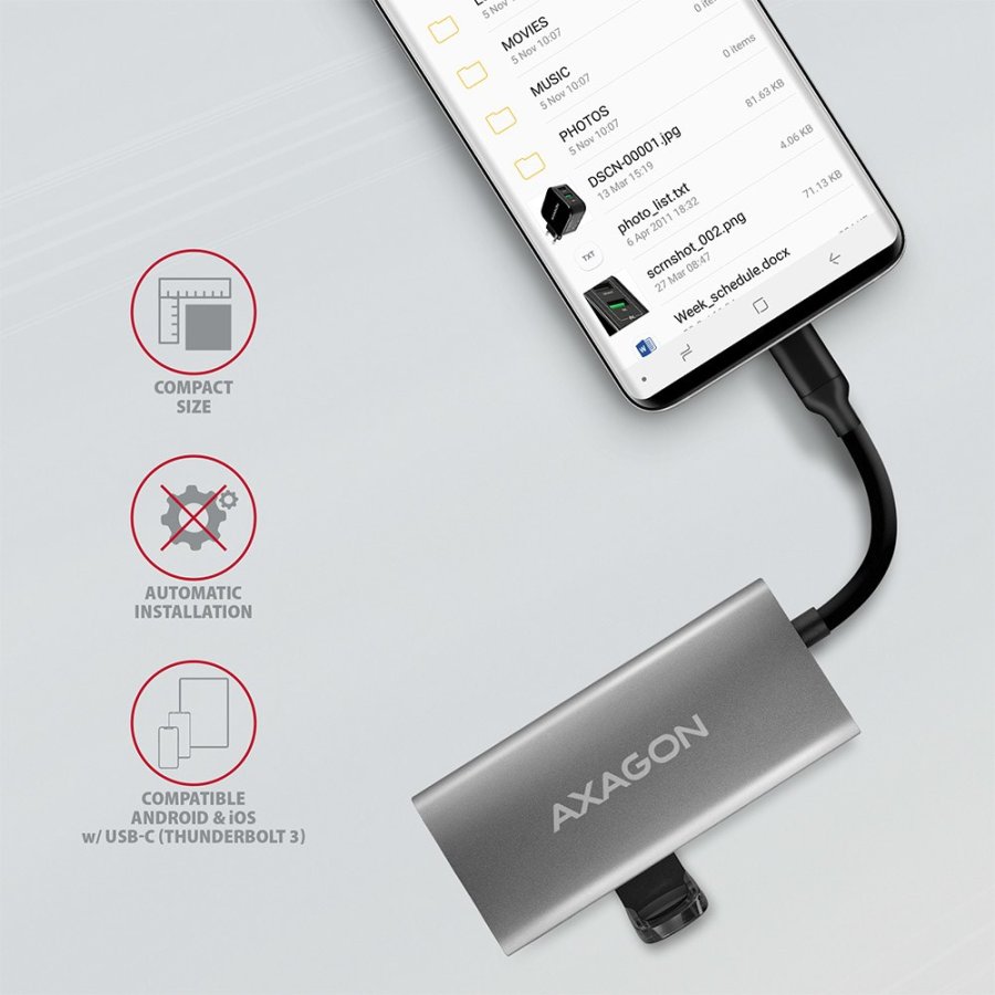 Axagon HMC-4G2 interface hub USB 3.2 Gen 2 (3.1 Gen 2) Type-C 10000 Mbit/s Gr #6