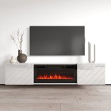 RTV LUXE-skab 182,6x34,5x37,5 hvid/blank hvid + sort pejs #3