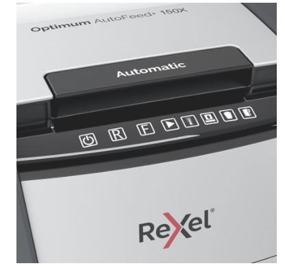 Rexel AutoFeed+ 150X automatic shredder, P-4, cuts confetti cut (4x28mm), 150 sheets, 44 litre bin #4