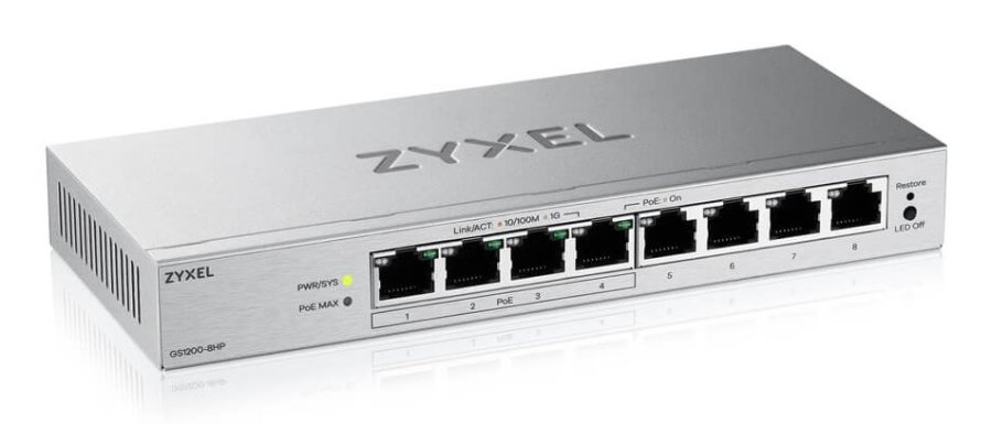 Zyxel GS1200-8HPV3 Administreret L2 Gigabit Ethernet (10/100/1000) Str�m over Ethernet (PoE) Desktop Gr� #2