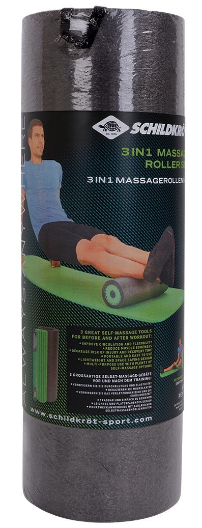 Schildkrt Fitness 3 in 1 Massage Roller Set Sort, Grn Skum 1 stk #4