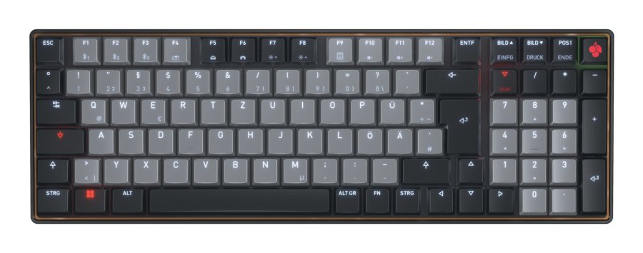 CHERRY KW 550 MX LP tastatur Hjemme/kontor USB + Bluetooth QWERTZ Tysk Sort #1