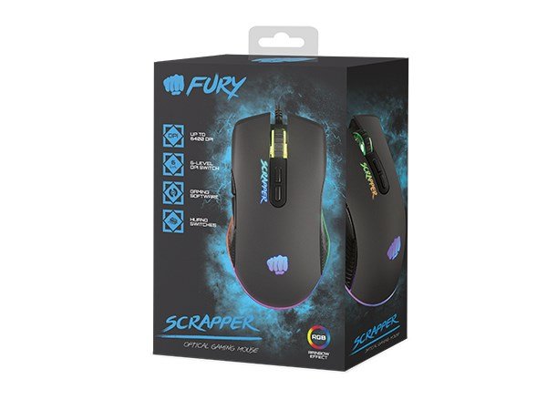 FURY Scrapper mus Spil Ambidextrous USB Type-A Optisk 6400 dpi #6