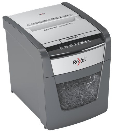 Rexel Optimum AutoFeed+ 50X papirmakulator Krydsmakulering 55 dB 22 cm Sort, Gr #3