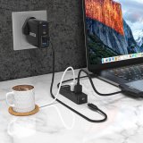 UNITEK uHUB Q4 USB 3.2 Gen 1 (3.1 Gen 1) Type-A 5000 Mbit/s Sort #6