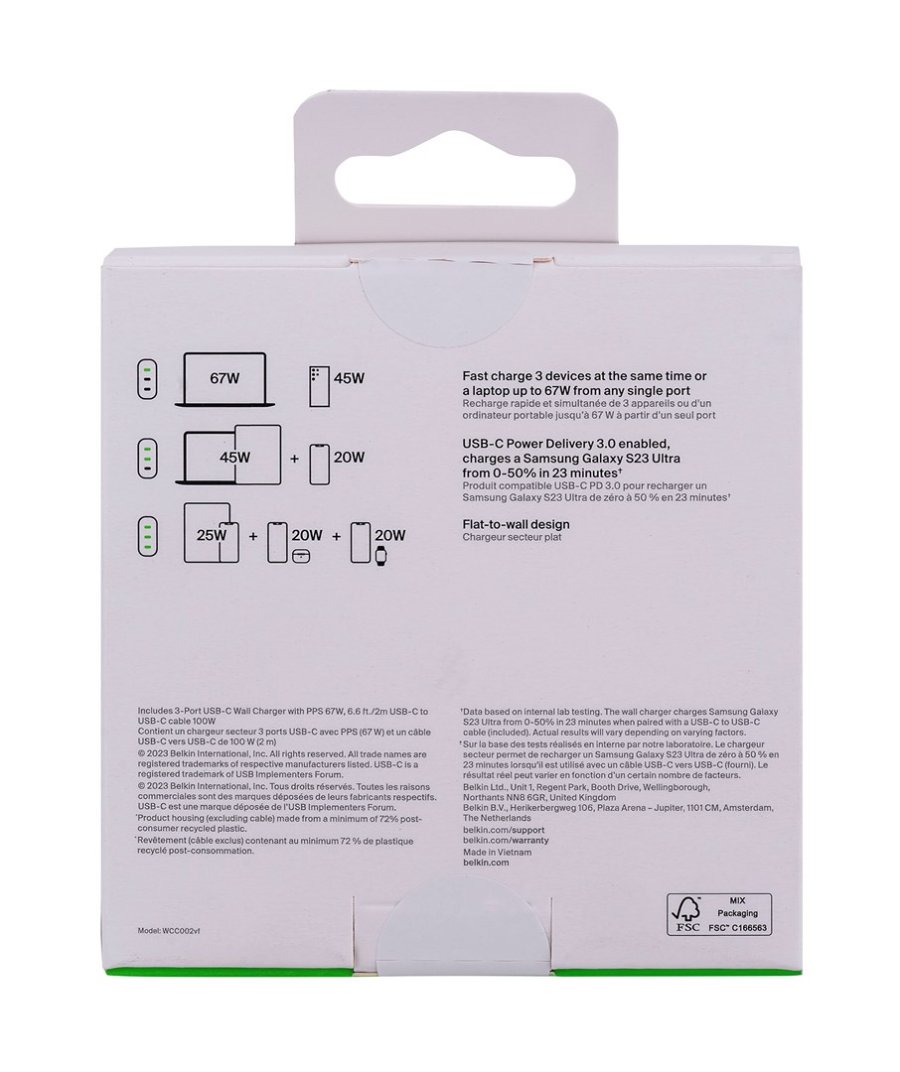 Belkin BoostCharge Laptop, Smartphone, Universel Hvid Vekselstrm Hurtig opladning Indendrs #5