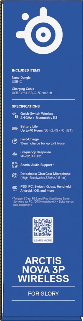 Steelseries Arctis Nova 3P Headset Trdls Musik/hverdag Bluetooth Sort #7