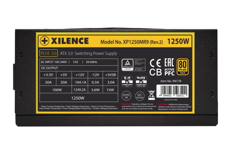 Xilence XP1250MR9.2 enhed til str�mforsyning 1250 W 20+4 pin ATX ATX Sort, R�d #4