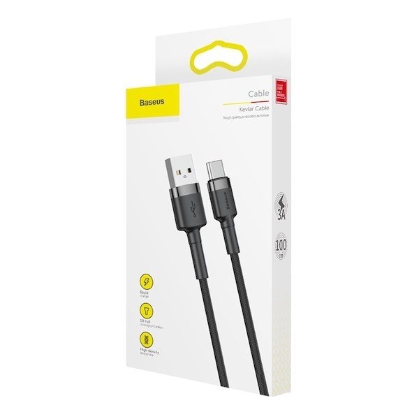 Baseus CATKLF-BG1 kabel til mobiltelefon Sort 1 m USB A USB C #1