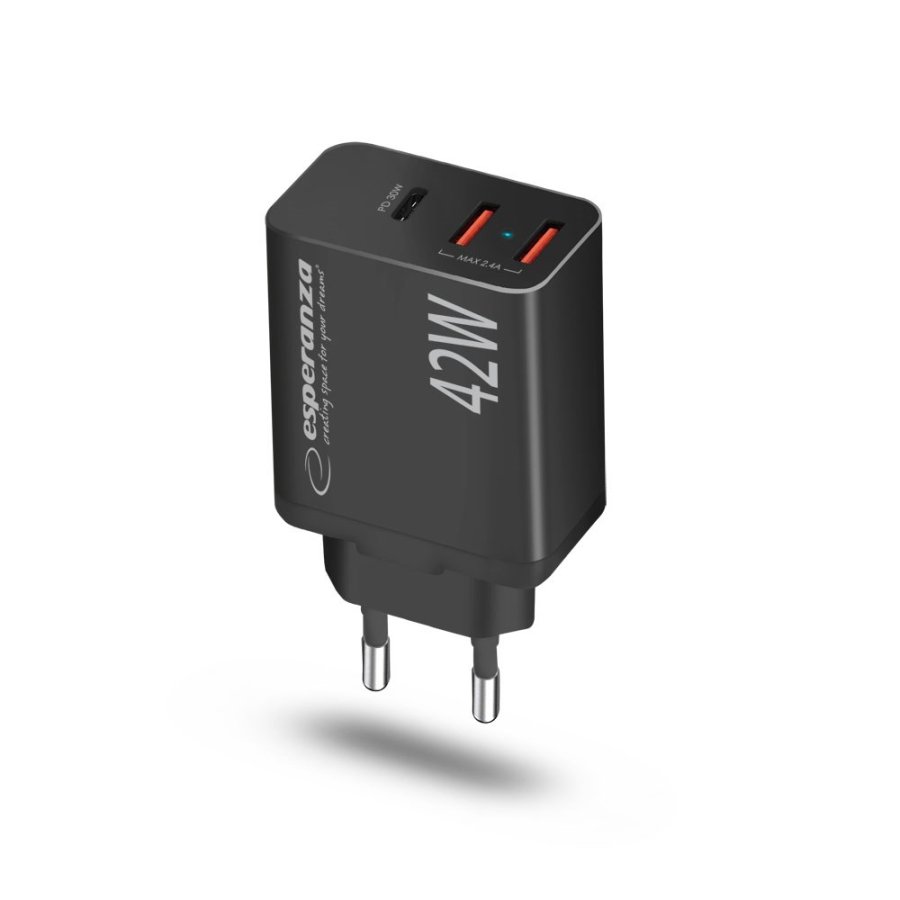 Esperanza EZC106K netoplader 42W sort #2