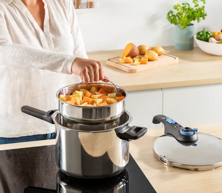 Trykkoger TEFAL SECURE TRENDY 6L + kurv i rustfrit stl #4