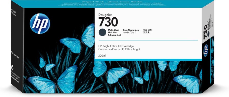 HP 730 300-ml Matte Black DesignJet Ink Cartridge #1