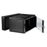 Extralink 6U 600X600 AZH WALL-MOUNTED RACKMOUNT CABINET SWING TYPE BLACK Vgmonteret stativ Sort #11