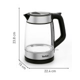 Tefal Glass Kettle KI605830 elkedel 1,7 L 2200 W Sort, Slv, Transparent #17