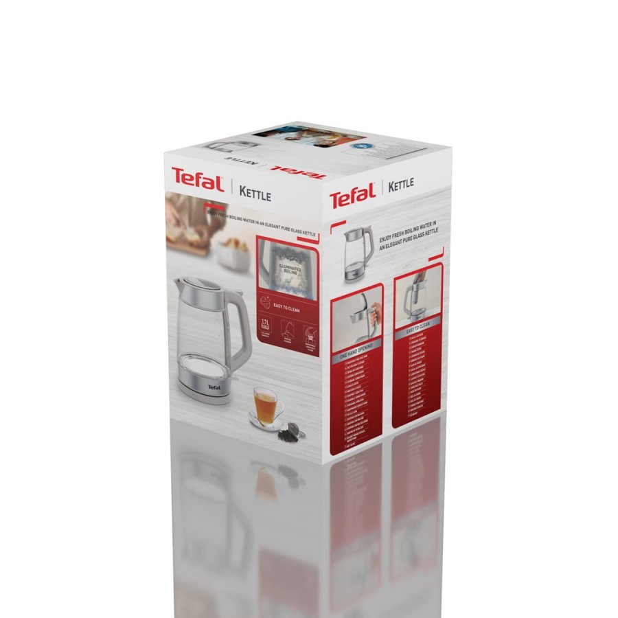 Tefal Glass Kettle KI605B30 elkedel 1,7 L 2200 W Gr�, S�lv, Transparent #12