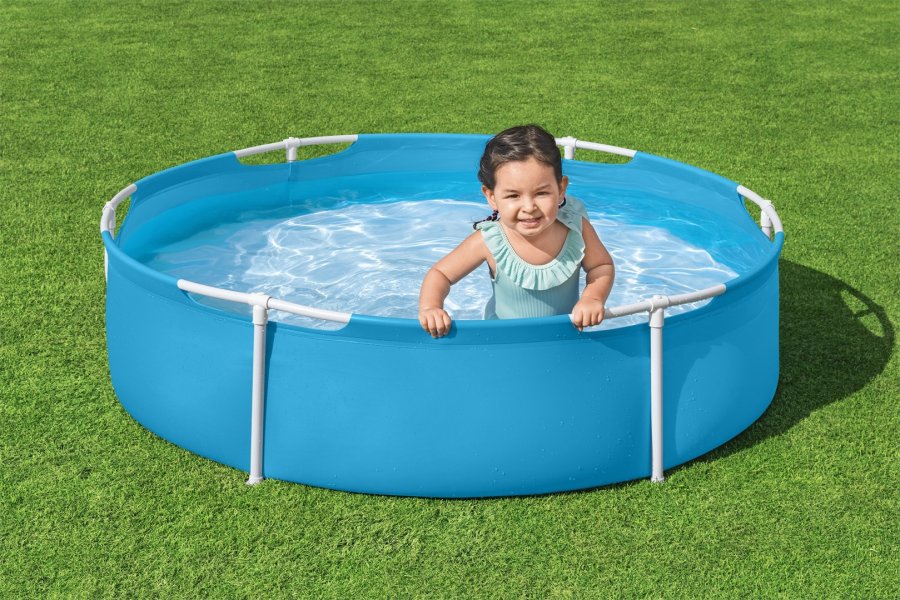 Bestway 56283 / 24 swimmingpool til over jorden Indrammet pool Rund Bl� #9