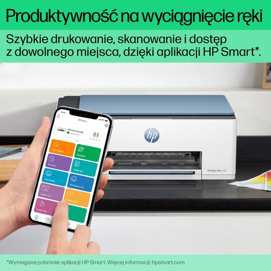 HP Smart Tank 585 All-in-One Printer, Home and home office, Print, copy, scan, Wireless; High-volume printer tank; Print from phone or tablet; Scan to PDF #8