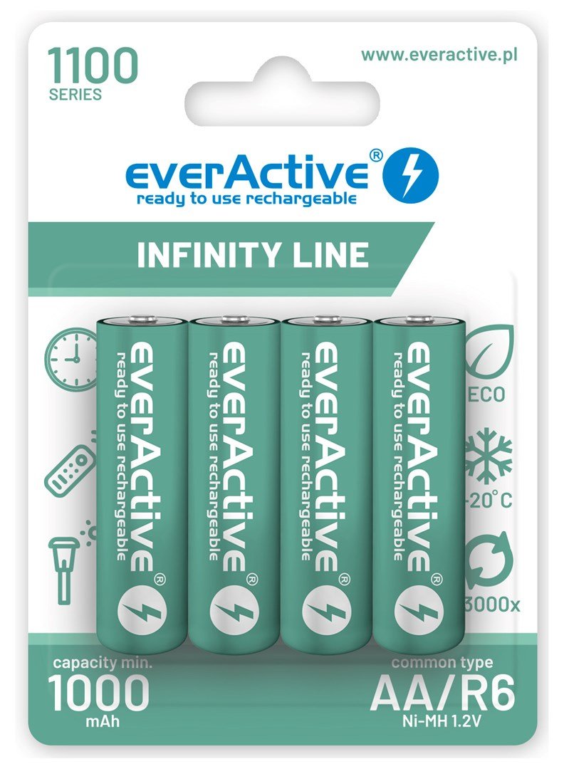 Genopladelige batterier everActive Ni-MH R6 AA 1100 mAh Infinity Line - 4 stk. #1
