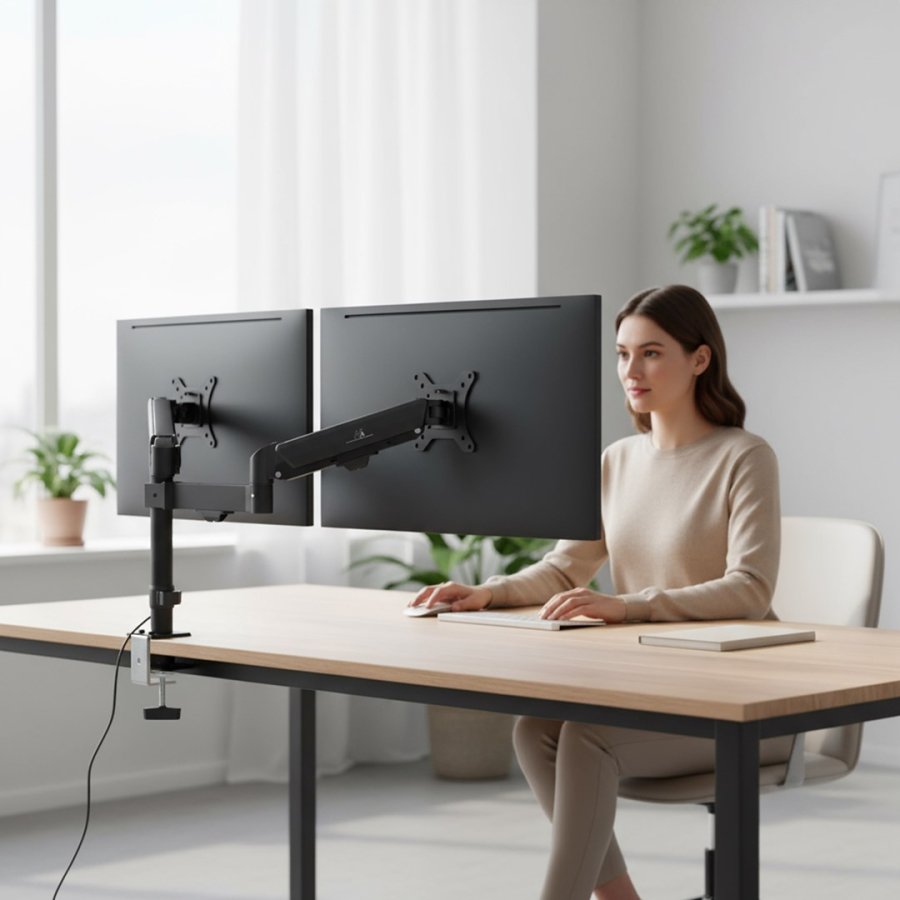 Maclean holder til 2 sk�rme, gasfjeder, 17�-32�, 2-10 kg, sort, MC-136 #13