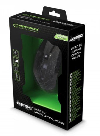 Esperanza EGM211R mus Hjre hnd USB Type-A Optisk 2400 dpi #4