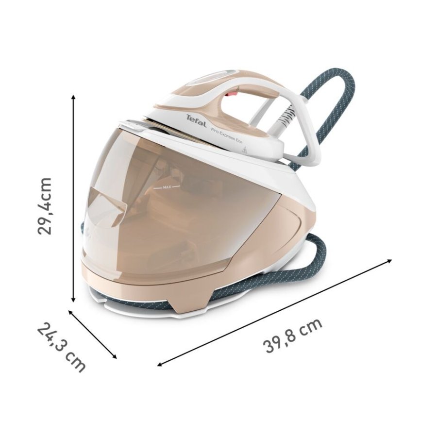Tefal Pro Express Eco GV9E22E0 Dampstrygning station 2200 W 1,8 L Durilium AirGlide Autoclean soleplate Beige, Hvid #8