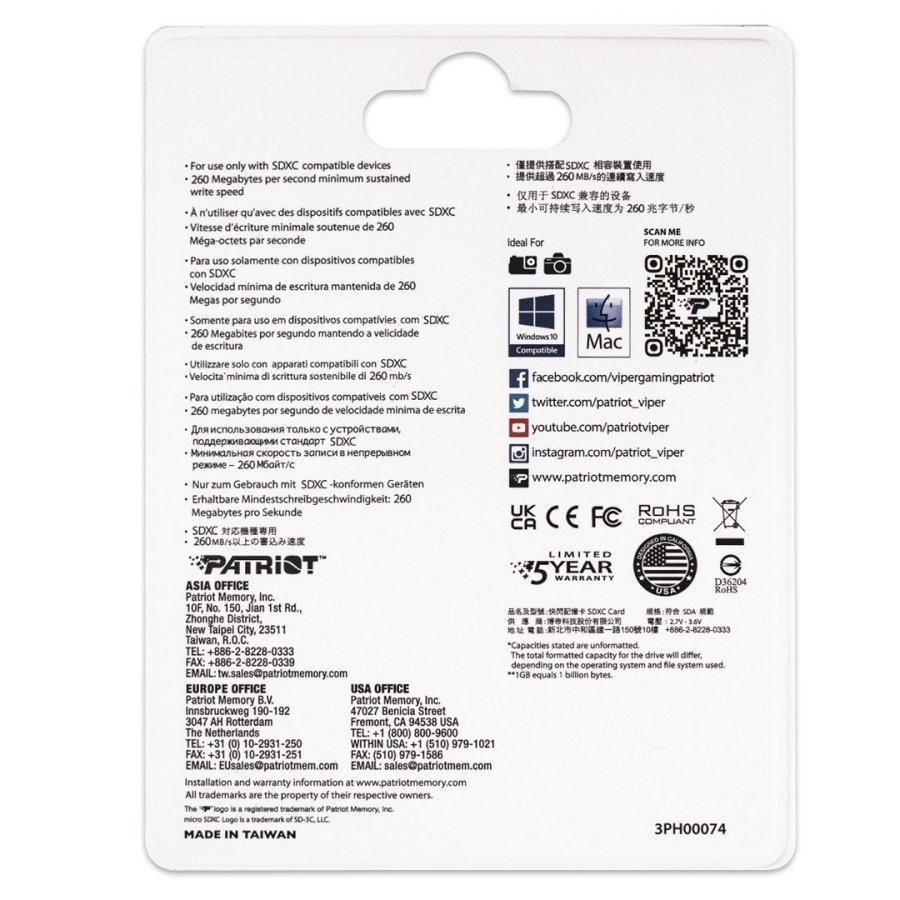 Hukommelseskort PATRIOT V90 256GB SDXC UHS-II U3 Class 10 (PEF256GEP92SDX) #10