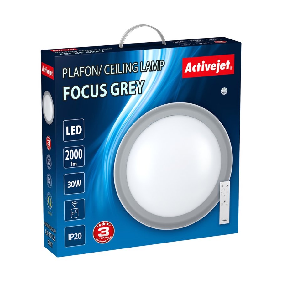 Activejet Plafon LED AJE-FOCUS Grey + pilot loftbelysning Gr� Ikke-udskiftelig p�re(r) G #3