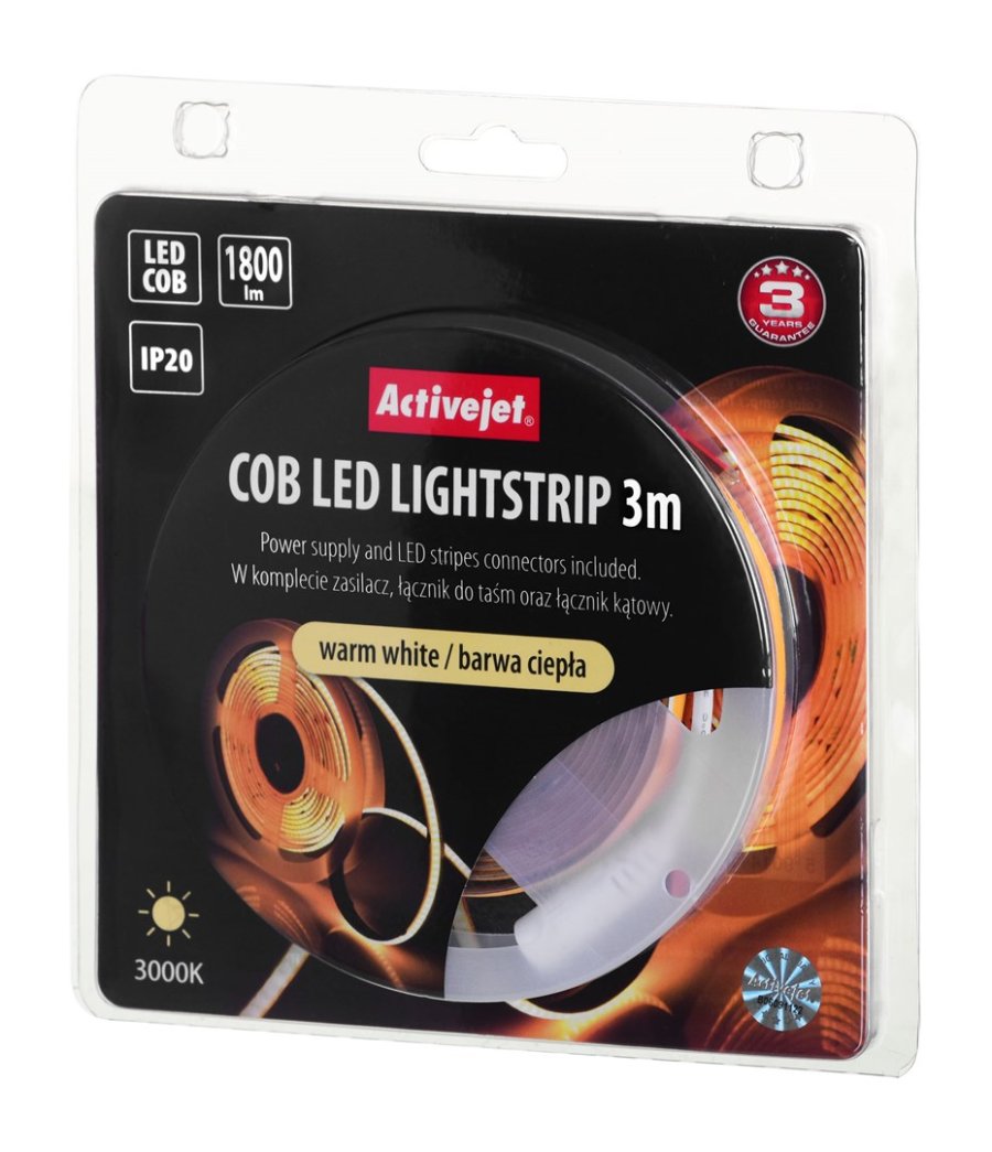 Activejet AJE-COB 3m ciep led strips Universal stribelys Indendrs #8