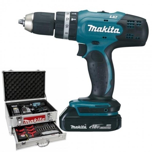 Makita DHP453SYEX elektrisk skruetrkker & slagbor 19500 rpm Sort, Bl #1