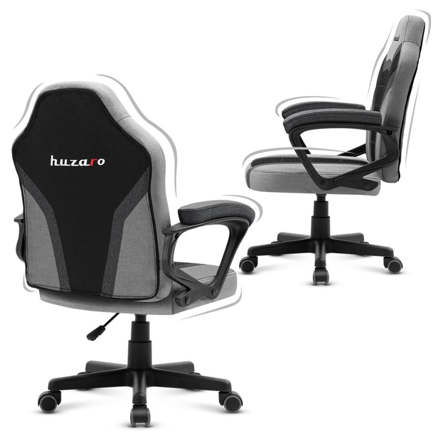 Gaming stol til brn Huzaro HZ-Ranger 1.0 Gr Mesh, gr og sort #4