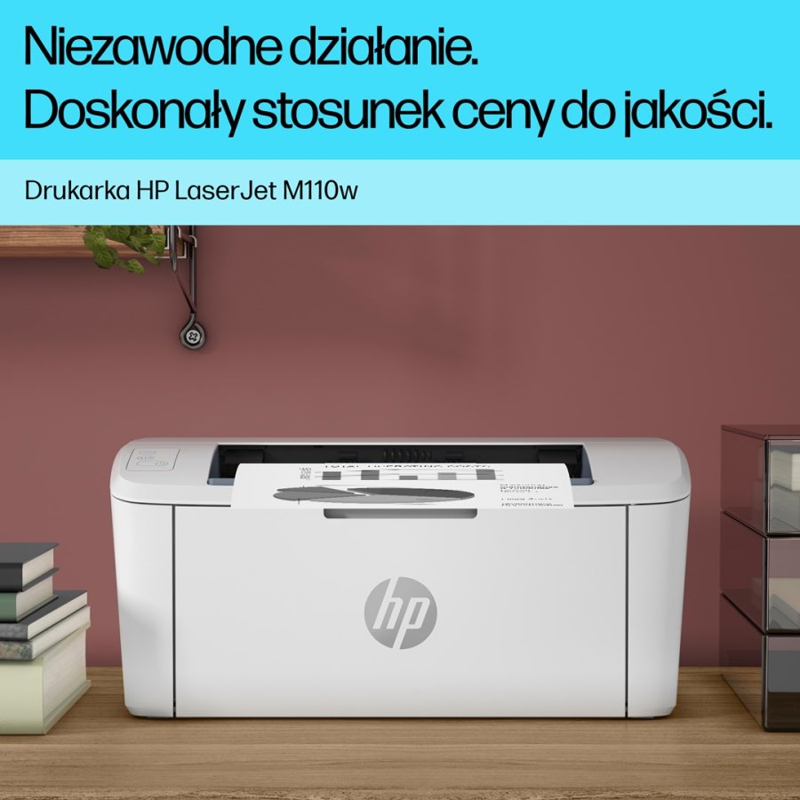 HP LaserJet M110w Tr�dl�st Sort og hvid Printer #11