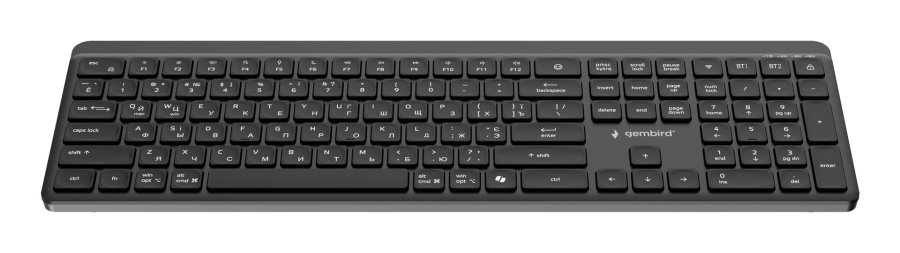 Gembird KB-WPS-03 tastatur Kontor RF tr�dl�s + Bluetooth QWERTY US International, Ukrainsk, Russisk Sort #6