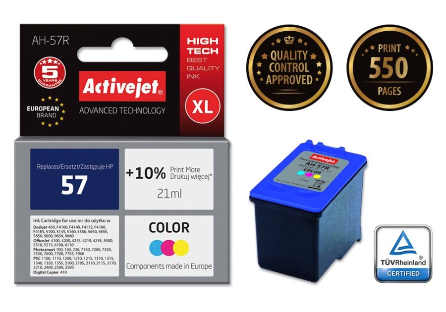 Activejet AH-57R-blk (erstatning HP 57 C6657AE; Premium; 21 ml; farve) #2