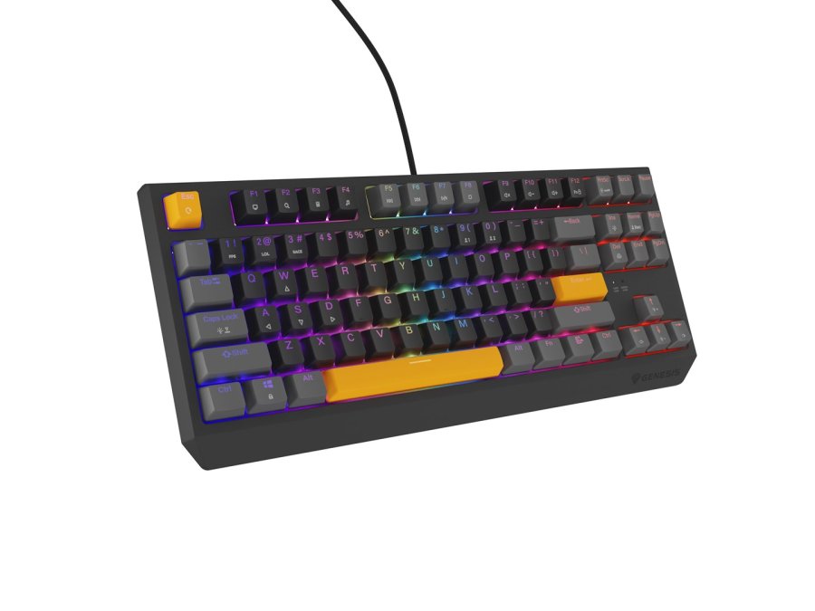 GENESIS Thor 230 TKL tastatur Spil USB + RF Wireless + Bluetooth QWERTY Sort, Gr, Orange #19