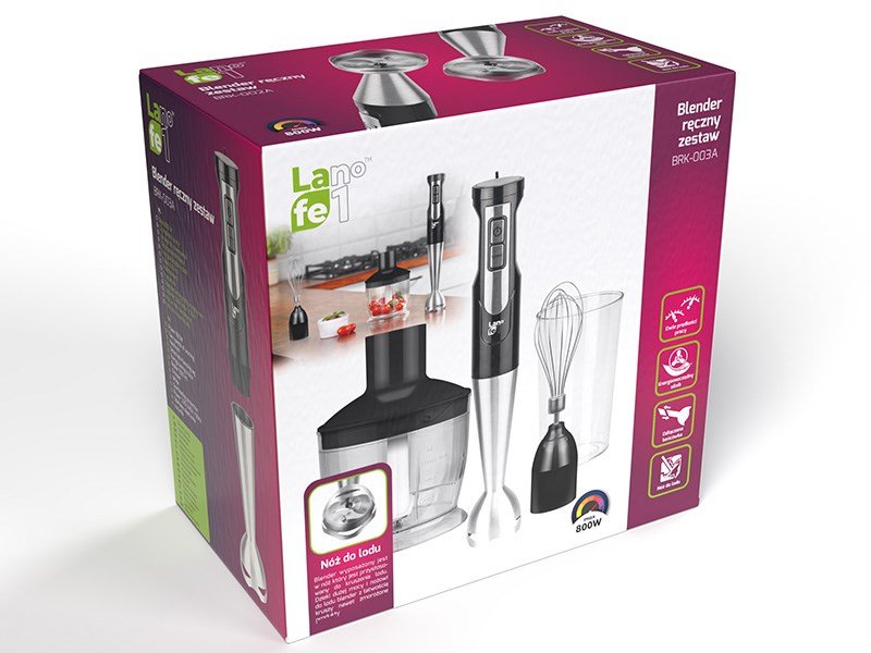 LAFE BRK-003A blender 0,6 L Nedsnkning blender Sort, Slv, Transparent 800 W #7