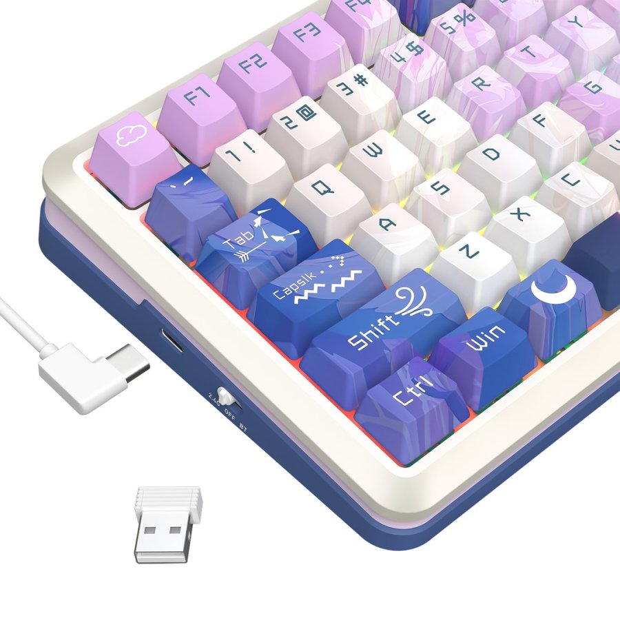 REDRAGON K708AK-RGB-PRO FLEKACT tastatur USB + RF Wireless + Bluetooth Hvid #2