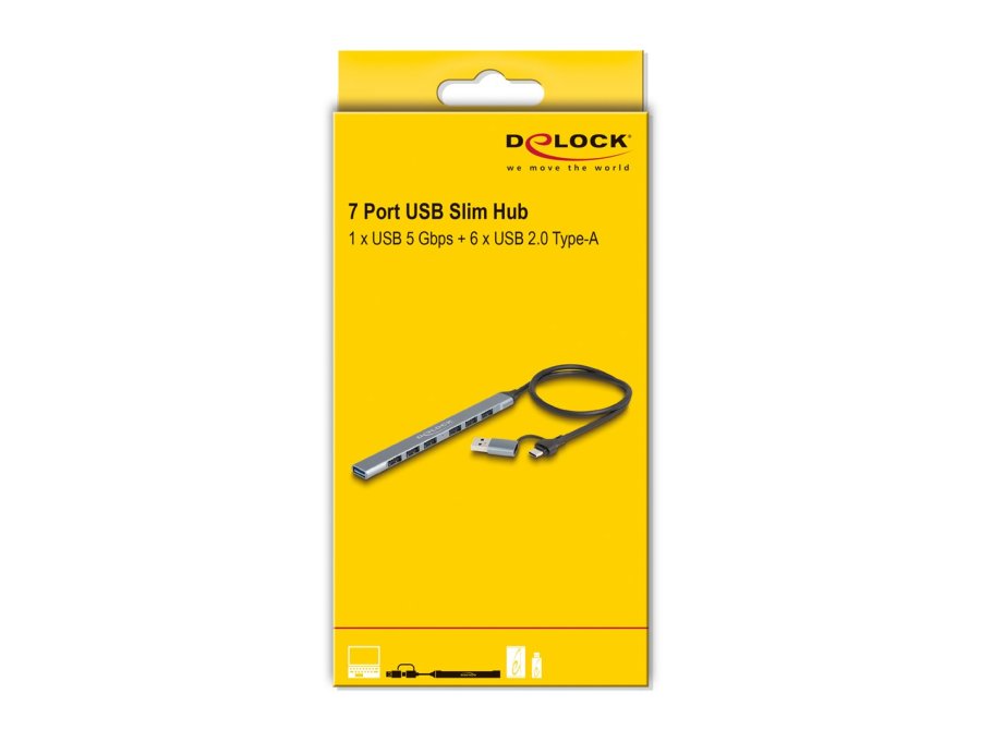 DeLOCK 64273 interface hub USB 3.2 Gen 1 (3.1 Gen 1) Type-C 5000 Mbit/s Gr� #4