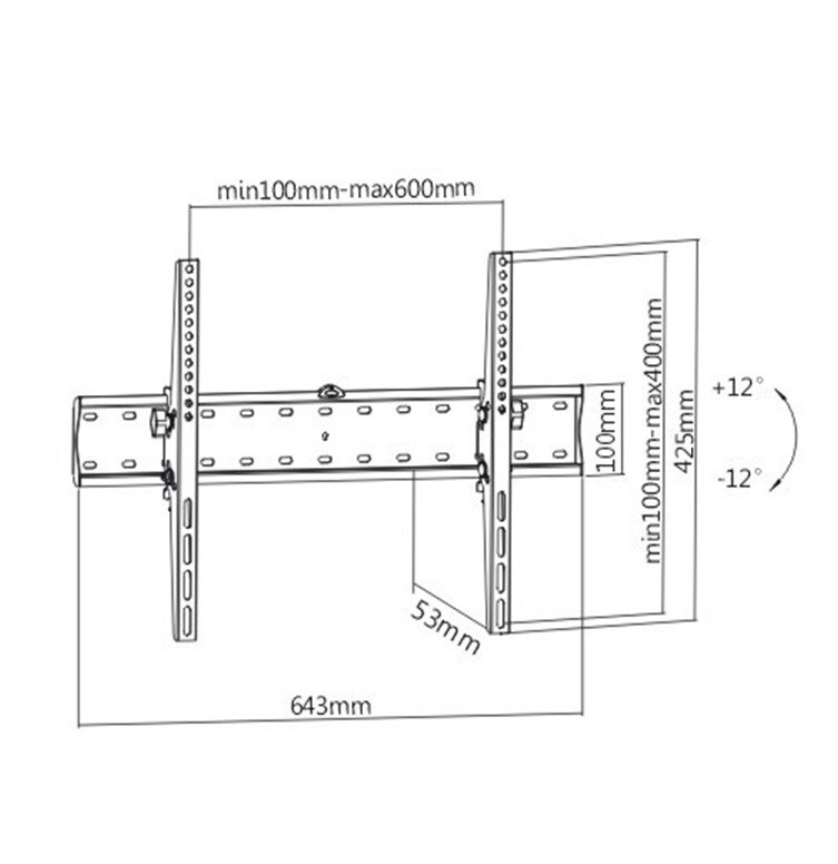 Gembird WM-70T-02 tv-beslag 177,8 cm (70