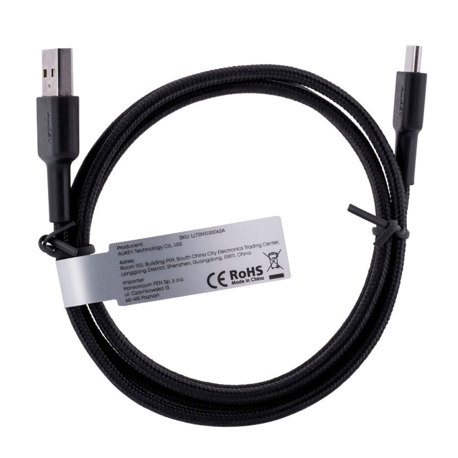 AUKEY CB-CD30 USB-kabel 0,9 m USB A USB C Sort #11