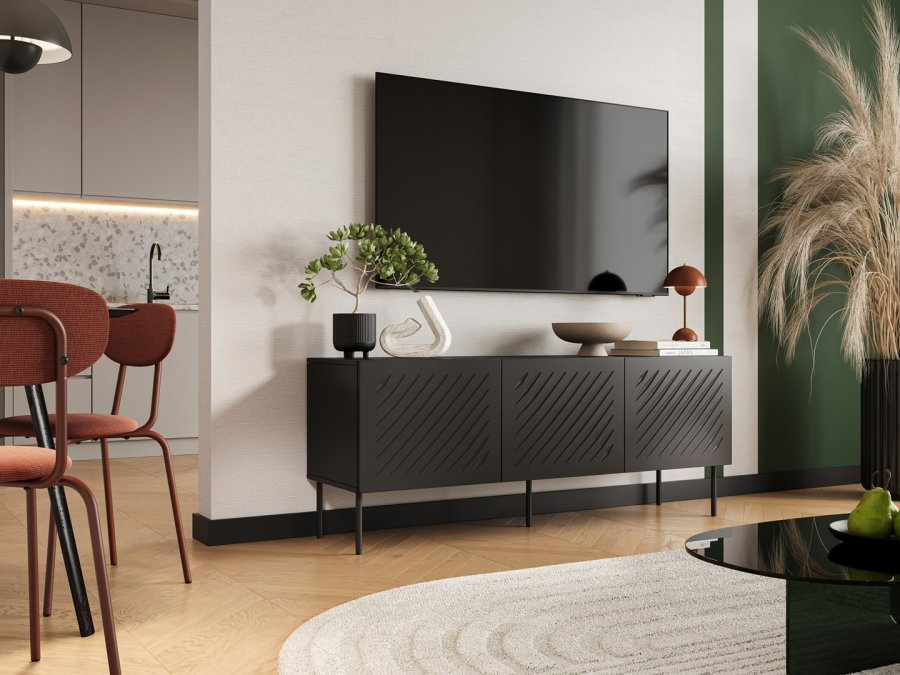 RTV-skab SIENA 150.5x40x60 sort mat #3