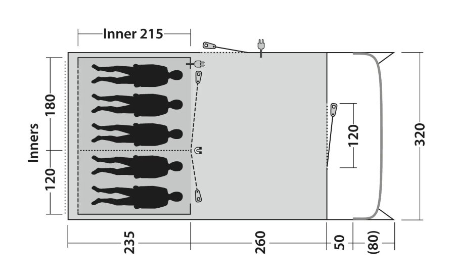 Outwell Denver 5 5 person(er) Gr�n Tunneltelt #3